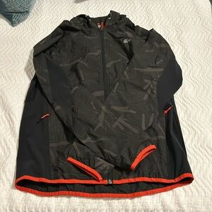 Lacoste Sport Black Reflective Lightweight Hooded Jacket, Size 50/M